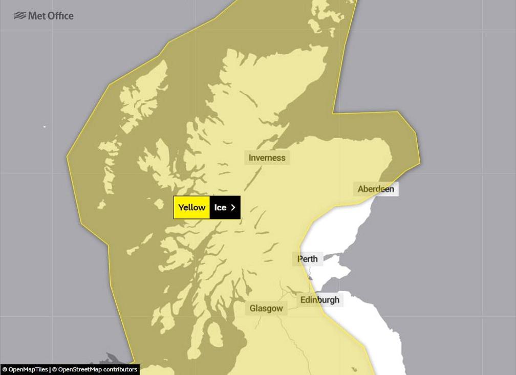 Met office ice warning map