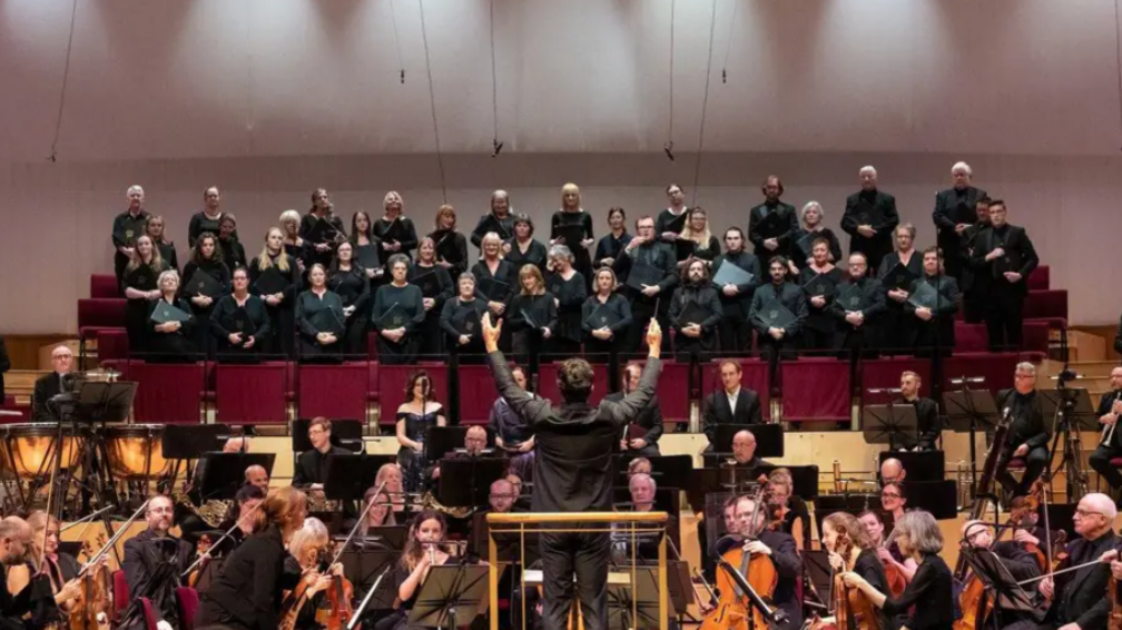 The Royal Liverpool Philharmonic's orchestra and choir perform at their iconic venue on Hope Street.