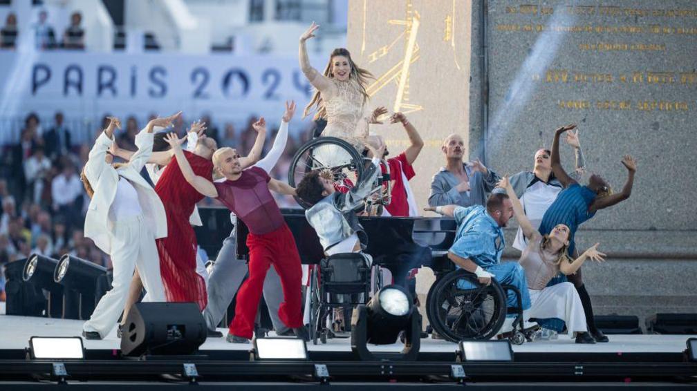 Christine and the Queens performs during the opening ceremony of the Paris 2024 Summer Paralympic Games