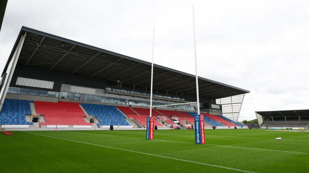 General view inside the stadium prior to the Betfred Super League match between Salford Red Devils and Hull FC at Salford Community Stadium on July 07, 2024 in Salford, England. 