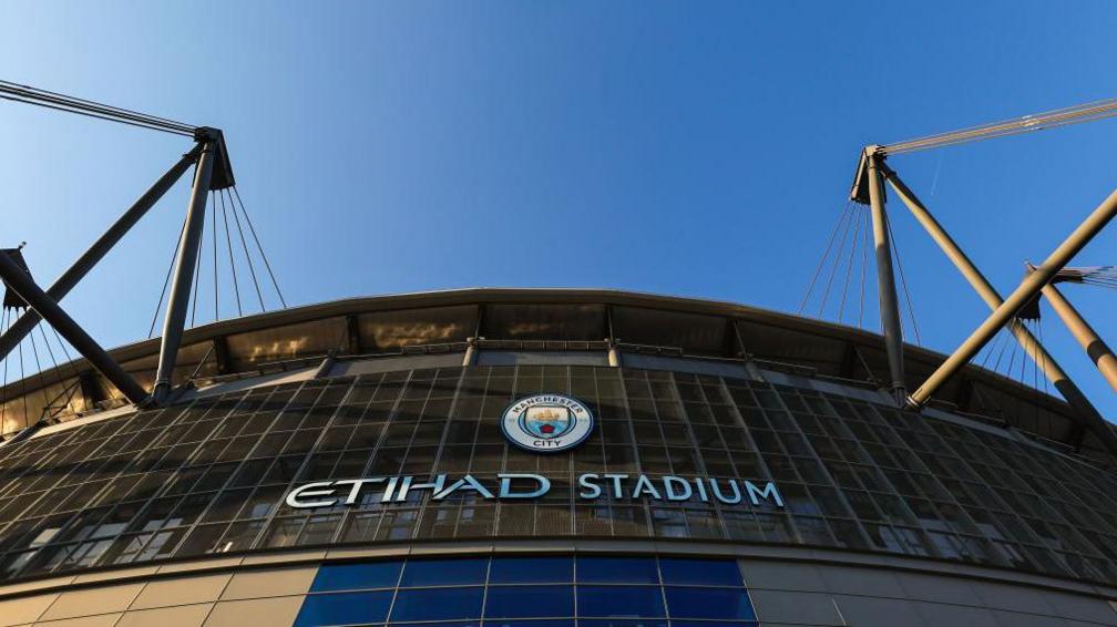 General view of outside the Etihad Stadium