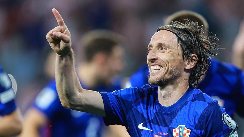 Luka Modric of Croatia celebrates