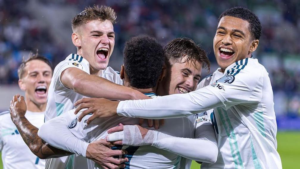 Northern Ireland players celebrate