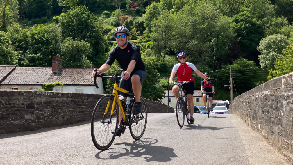 Firefighters cycling