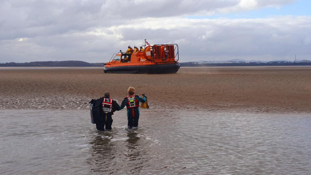 lifeboat crews and a hovercraft