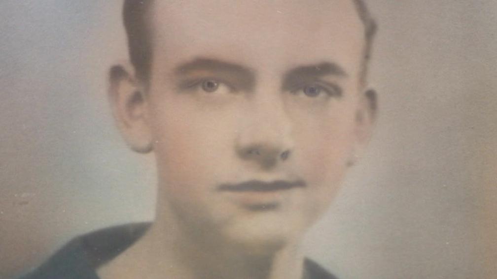 An image of Desmond Burrow when he joined the Navy at 17