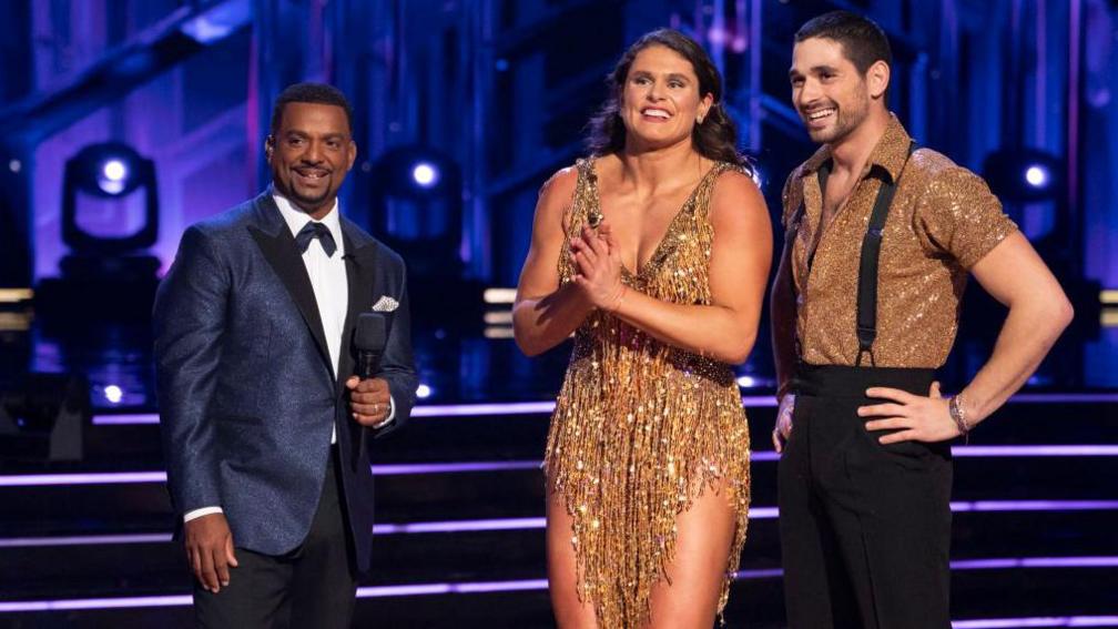 Ilona Maher and her pro dance partner Alan on Dancing with the Stars. 