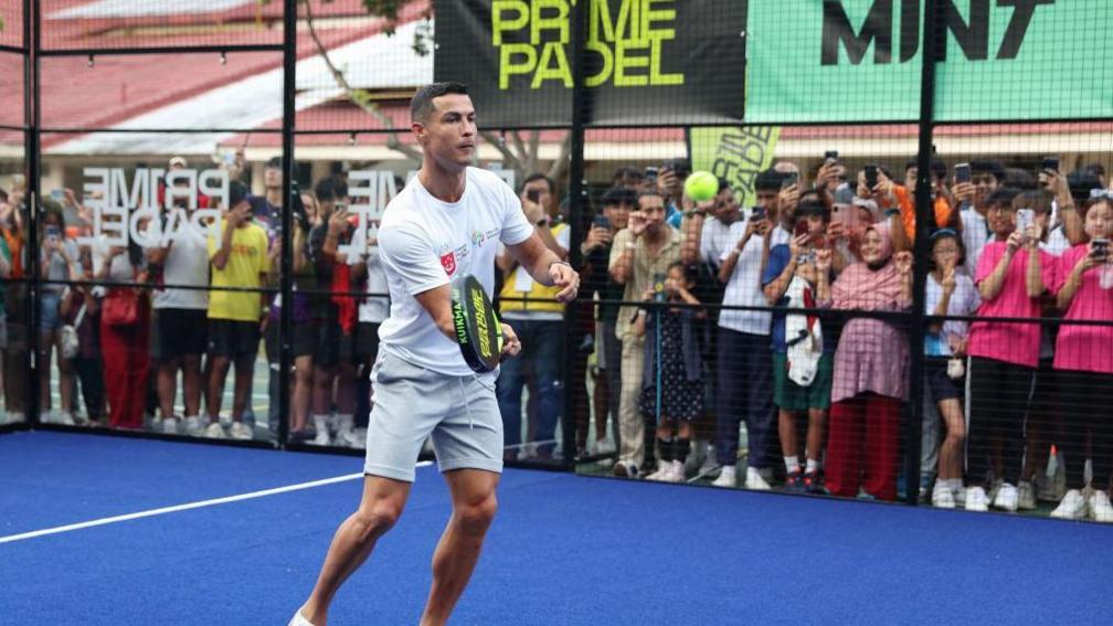 Cristiano Ronaldo playing padel
