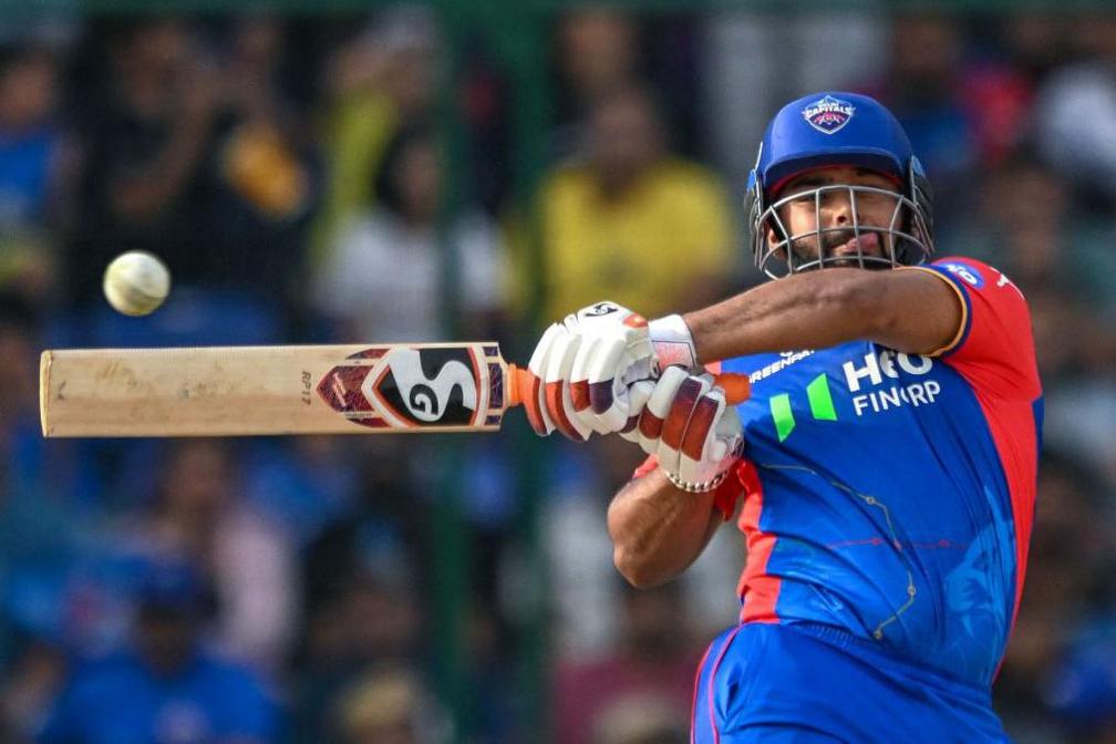 Delhi Capitals' captain Rishabh Pant plays a shot during the Indian Premier League (IPL) Twenty20 cricket match between Delhi Capitals and Mumbai Indians at the Arun Jaitley Stadium in New Delhi on April 27, 2024. (