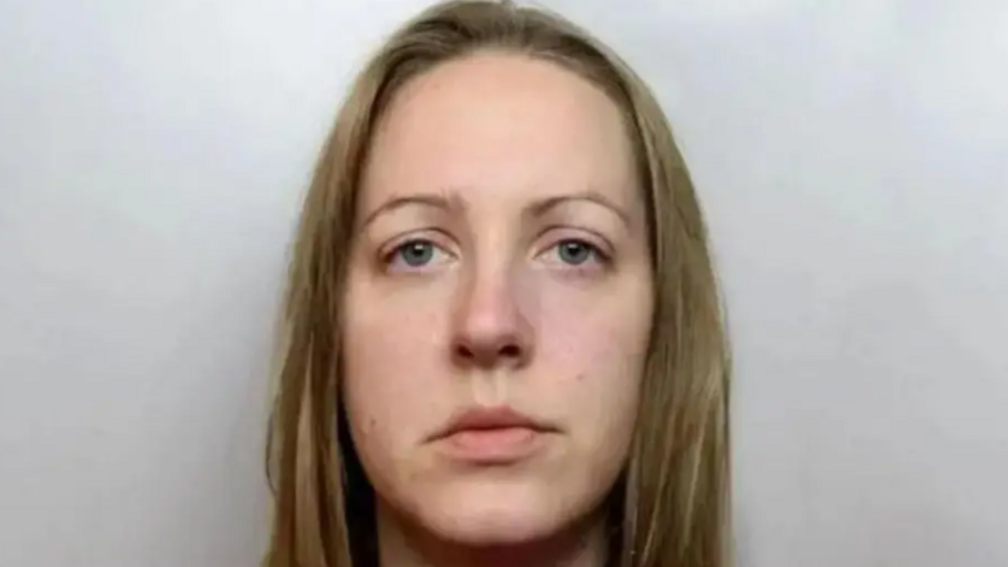 Lucy Letby looks straight ahead, unsmiling, in her police mugshot