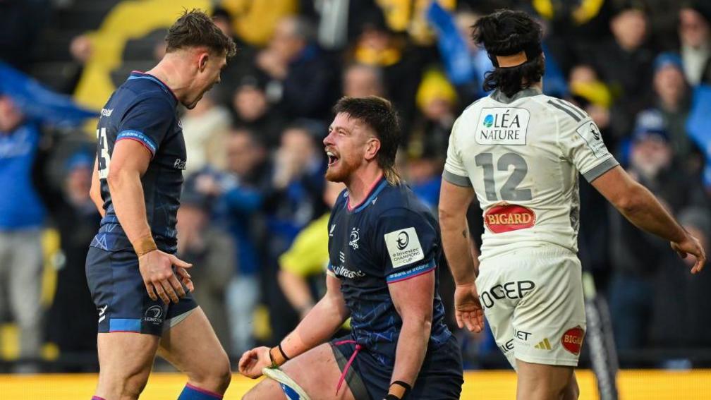 Joe McCarthy celebrates his try