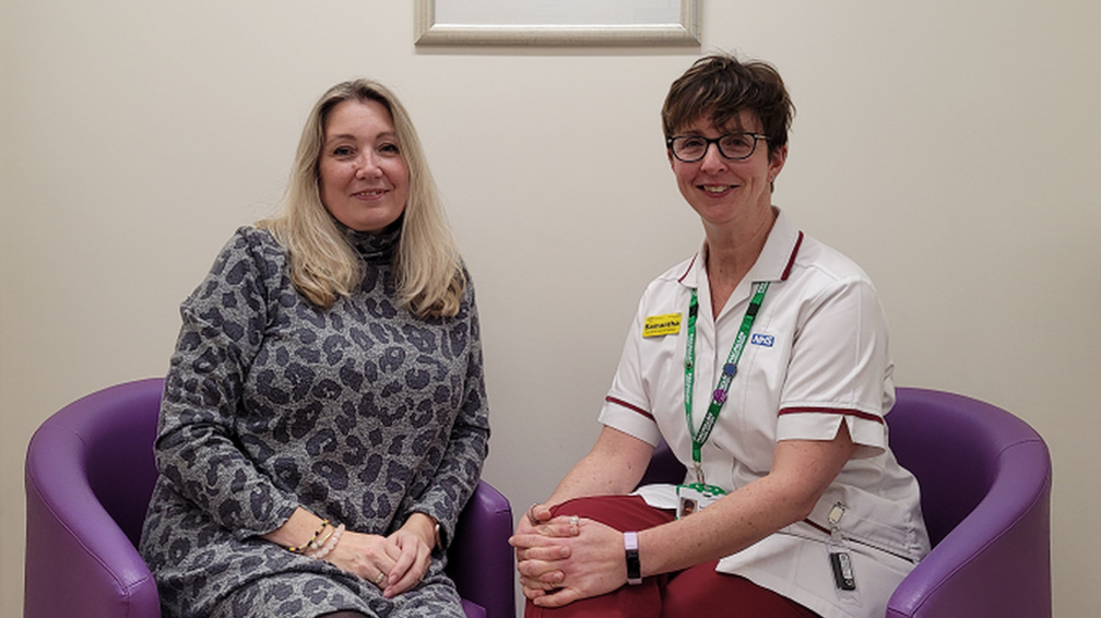 Rebecca Quick, Left, and Samantha Bostock, Right, from Macmillan Radiotherapy Late Effects Lead Radiographer at Gloucestershire Oncology Centre.