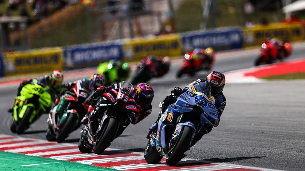 Alex Marquez of Spain and BK8 Gresini Racing MotoGP in action during the MotoGP of Catalonia 