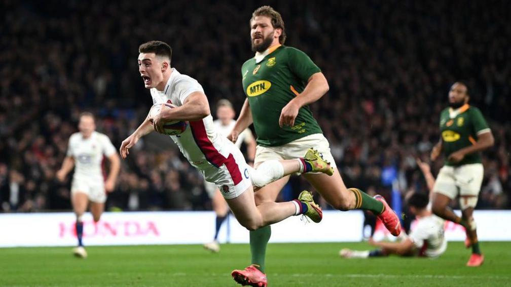 Raffi Quirke scores against South Africa