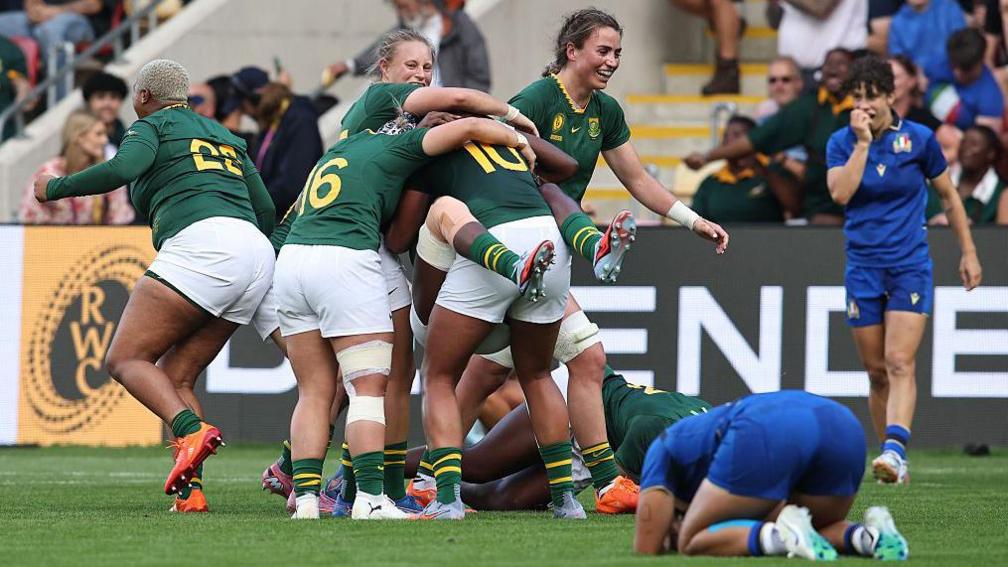 South Africa players celebrate