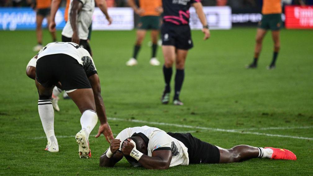 Fiji celebrate beating Australia