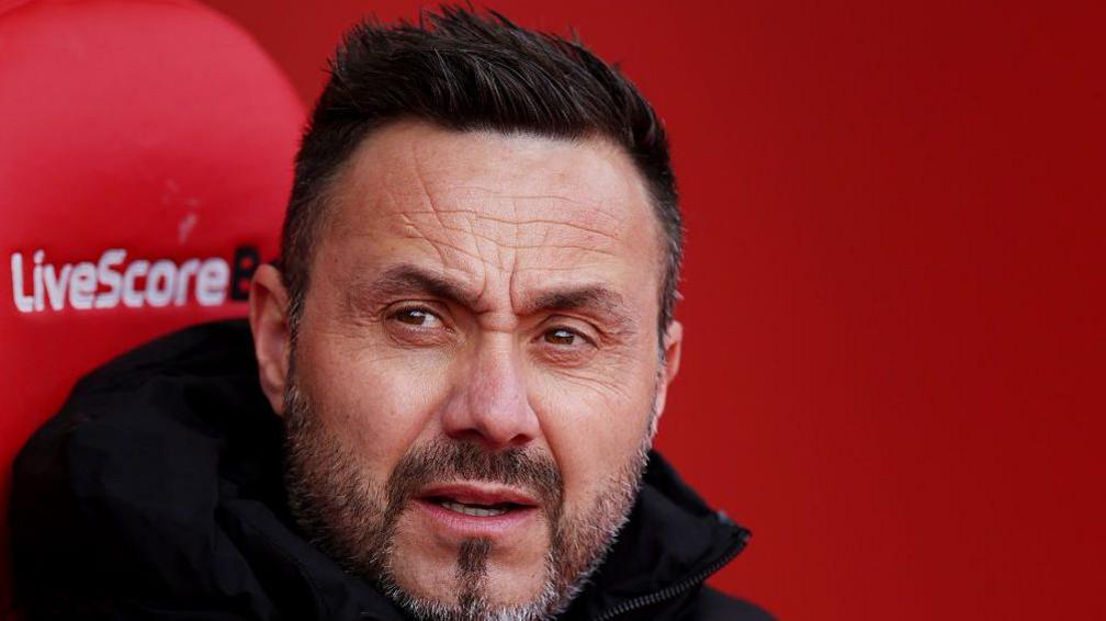 Roberto De Zerbi during his first match in charge of Spurs against Sunderland in the Premier League against Sunderland at The Stadium Of Light.
