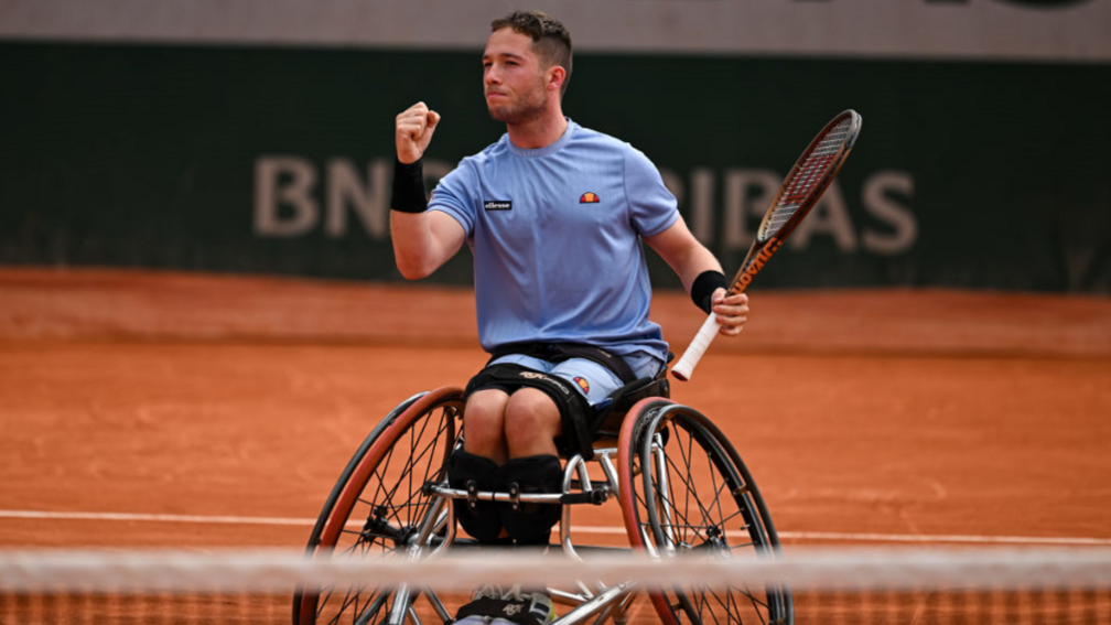 Alfie Hewett celebrates