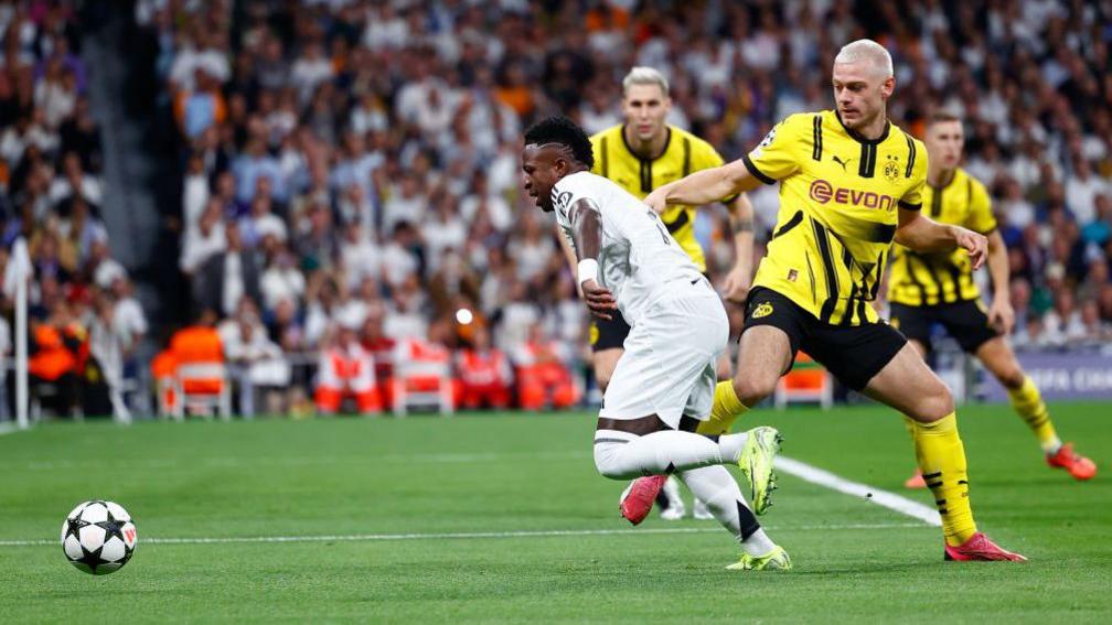 Vinicius Jr in action against Borussia Dortmund