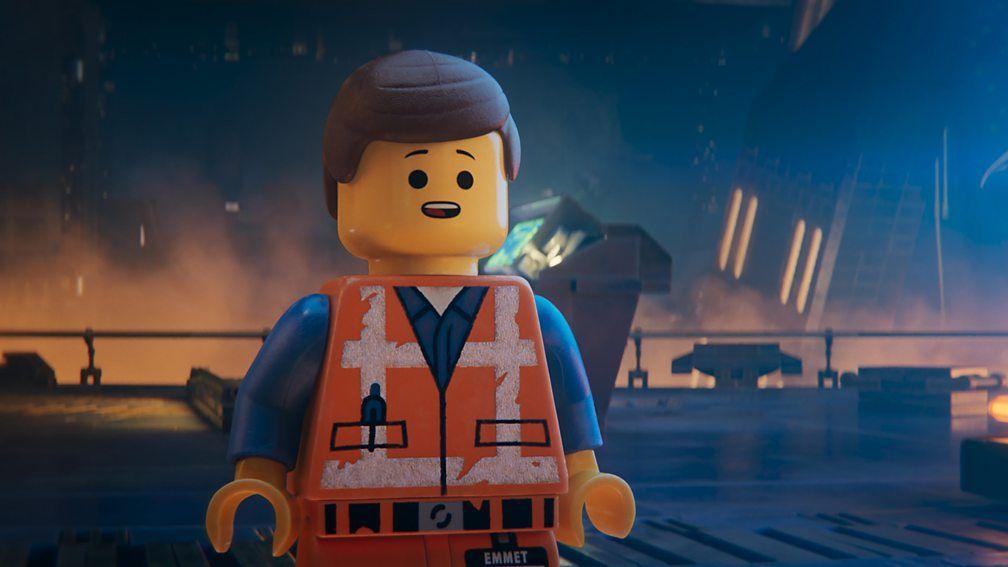 A Lego construction worker figure in animation