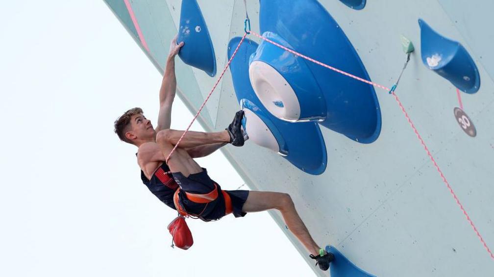 Toby Roberts climbing.