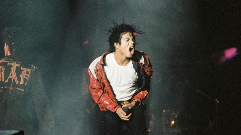 Michael Jackson performs at Wembley Stadium in 1988