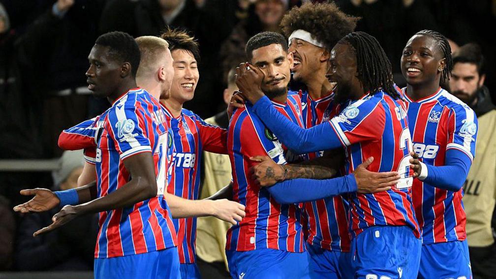 Crystal Palace celebrate their goal