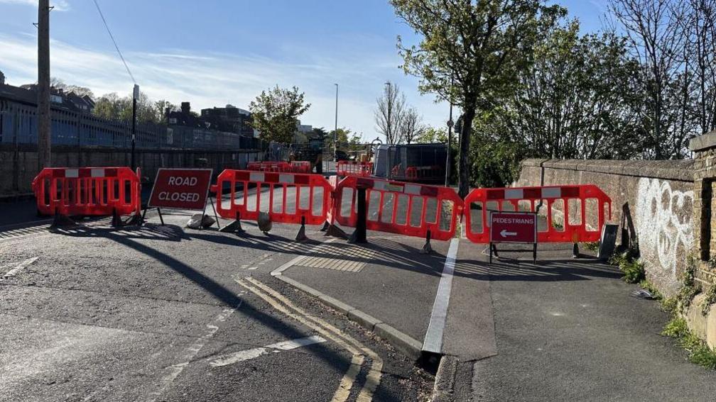 The road closure in Dyke Road Drive