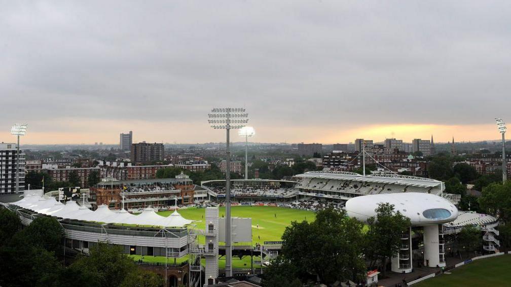 A general view of Lord's Cricket Ground showing the new Telescopic Floodlights, made by Abacus Lighting, unveiled during the Twenty20 match between Middlesex and Kent at Lord's on May 27, 2009 in London, England.