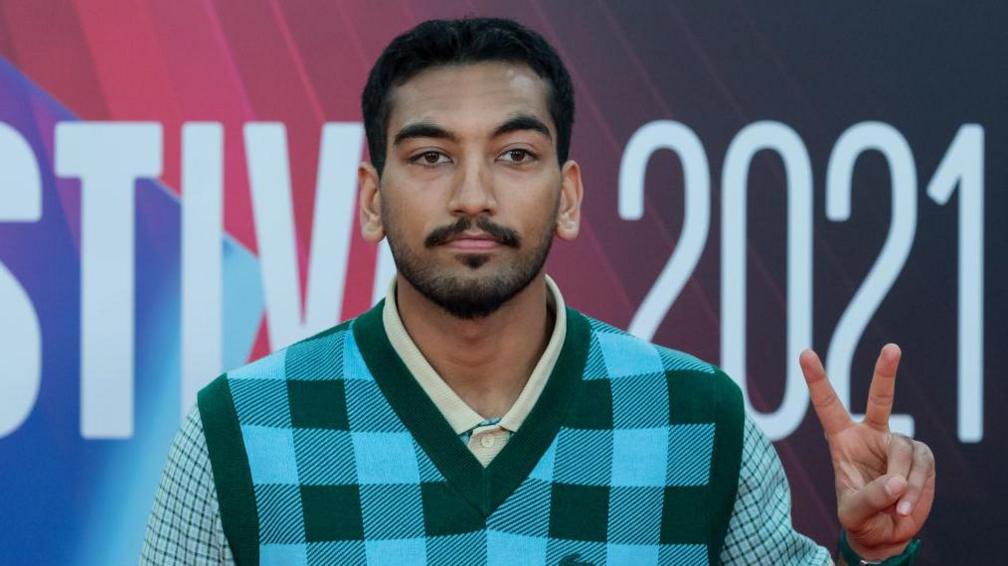 Nabhaan Rizwan attends the UK film premiere of 'The French Dispatch' at the Royal Festival Hall during the 65th BFI London Film Festival in London, United Kingdom on October 10, 2021