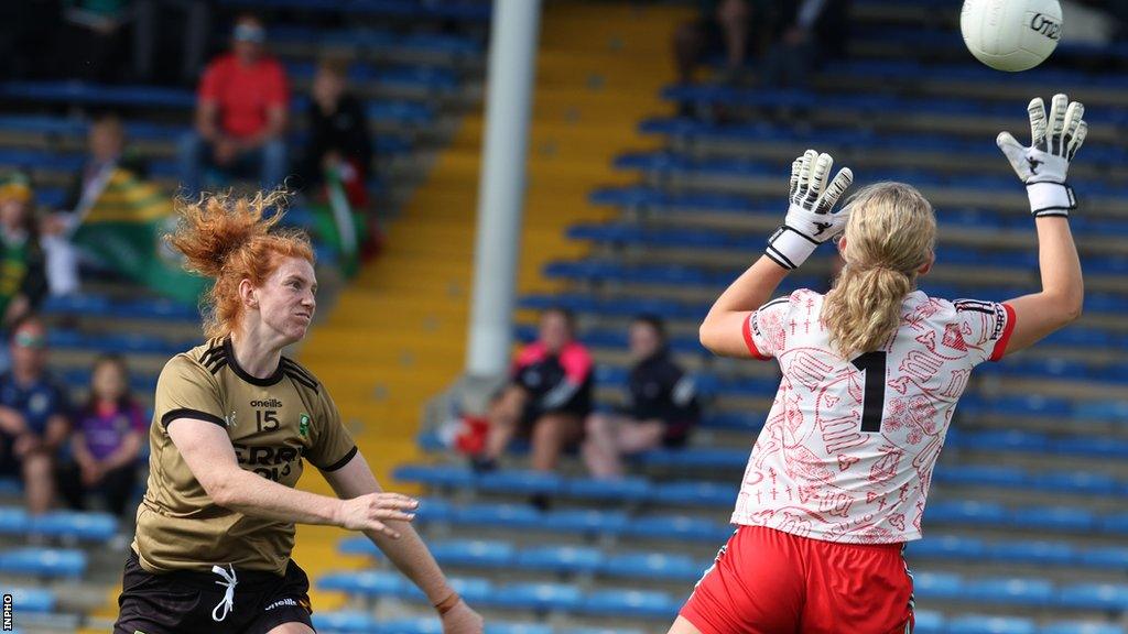 Louise Ní Mhuircheartaigh scores Kerry's goal against Mayo in Saturday's semi-final