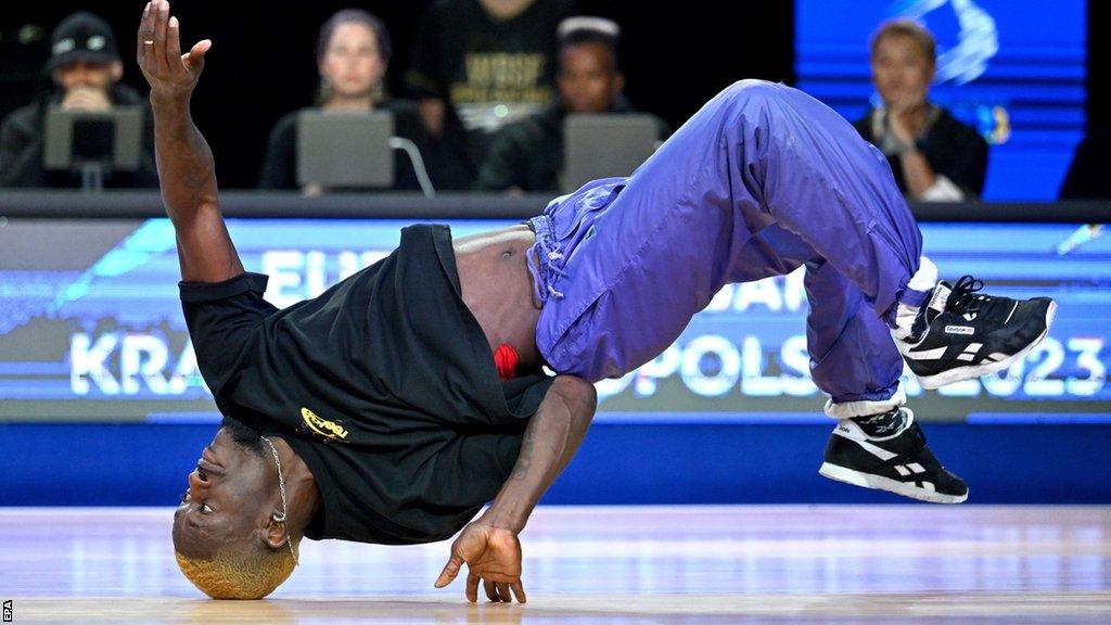 Dany breakdancing at the European Games