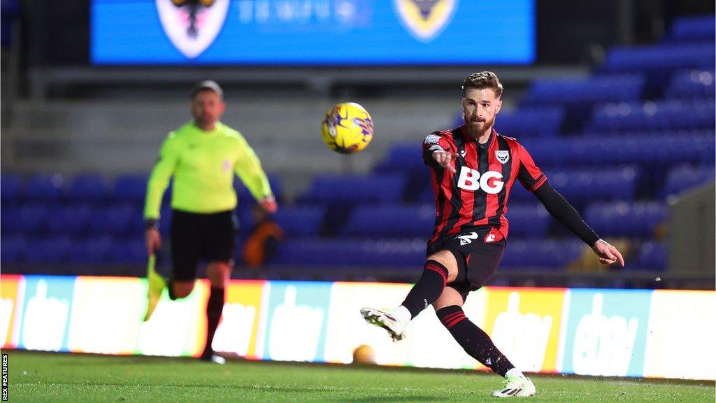 Joe Bennett in action for Oxford United