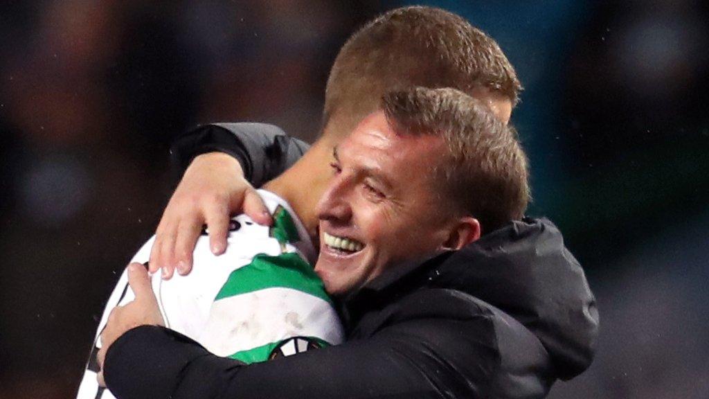 Brendan Rodgers celebrates