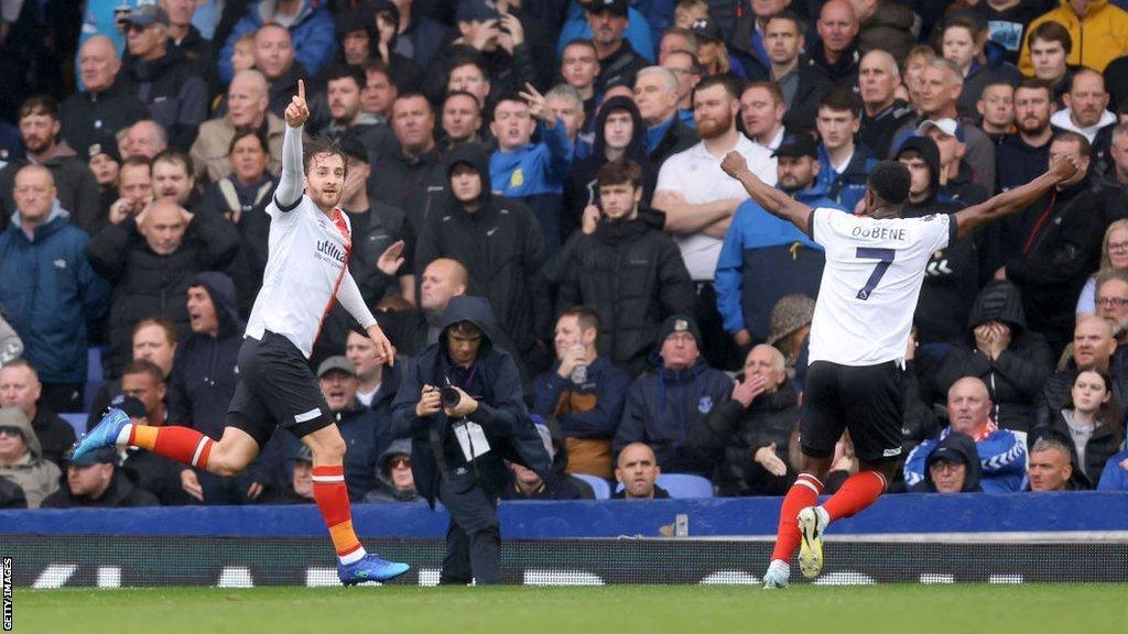 Tom Lockyer celebrates coring a goal