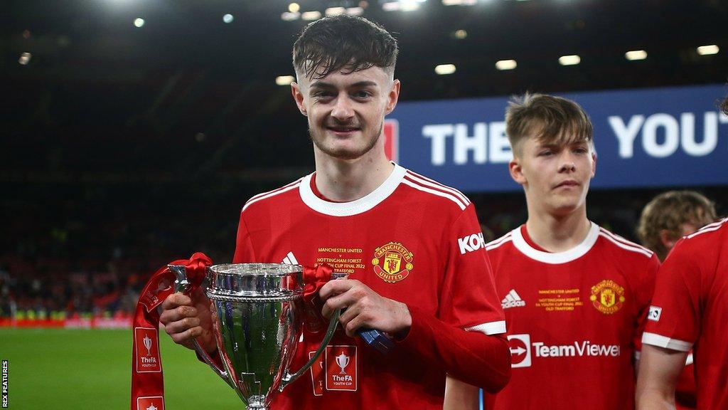 Joe Hugill helped Manchesater United win the FA Youth Cup in 2022