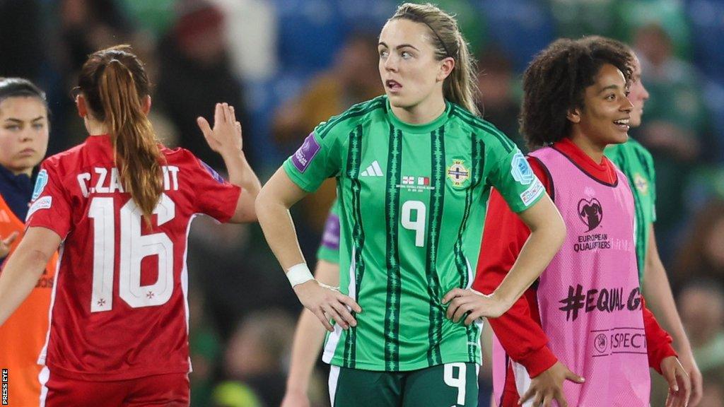 Simone Magill dejected at full-time