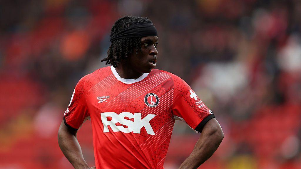 Tyreece Campbell of Charlton Athletic looks on during a match against Birmingham City at The Valley in March
