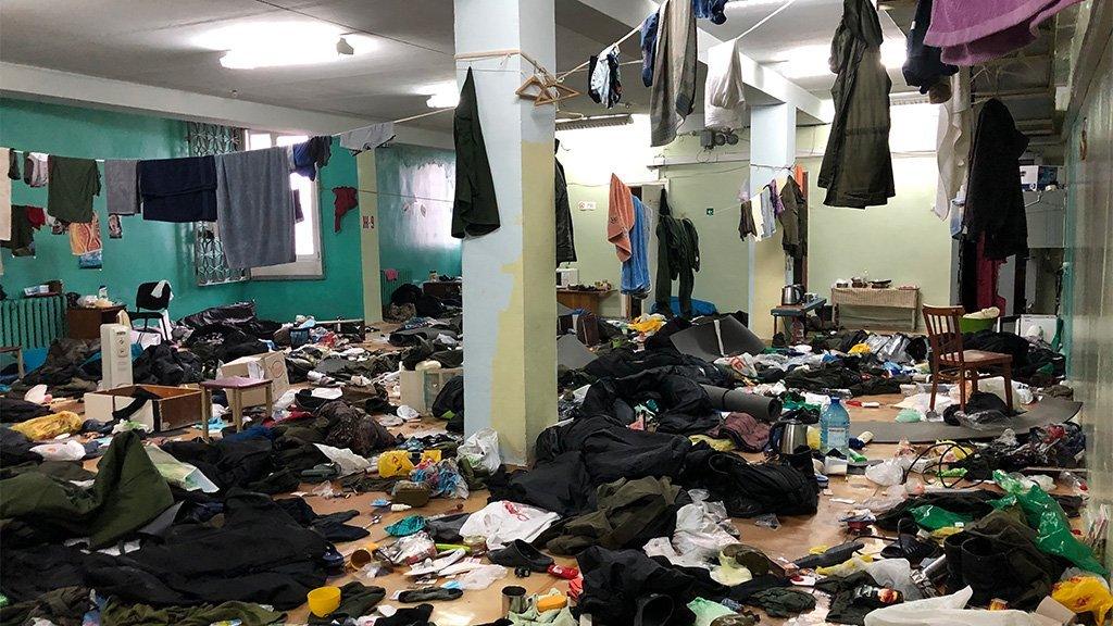 A room where the National Guard were held in Chernobyl