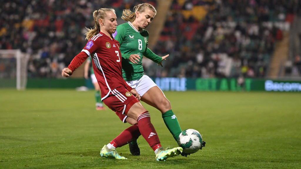 Ruesha Littlejohn in action against Hungary