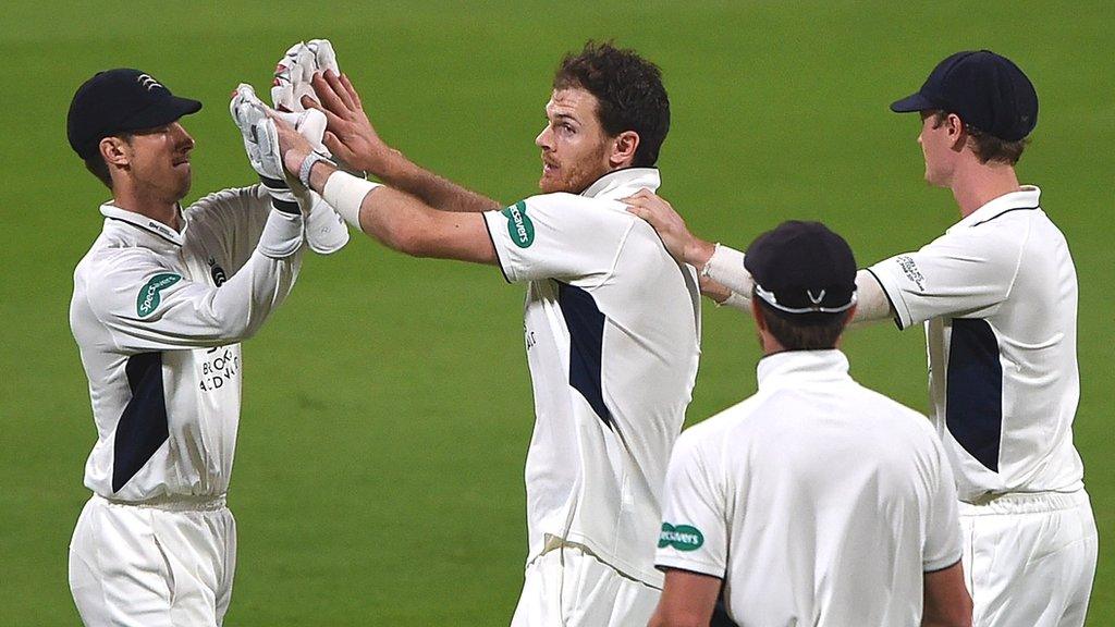 Middlesex celebrate a wicket