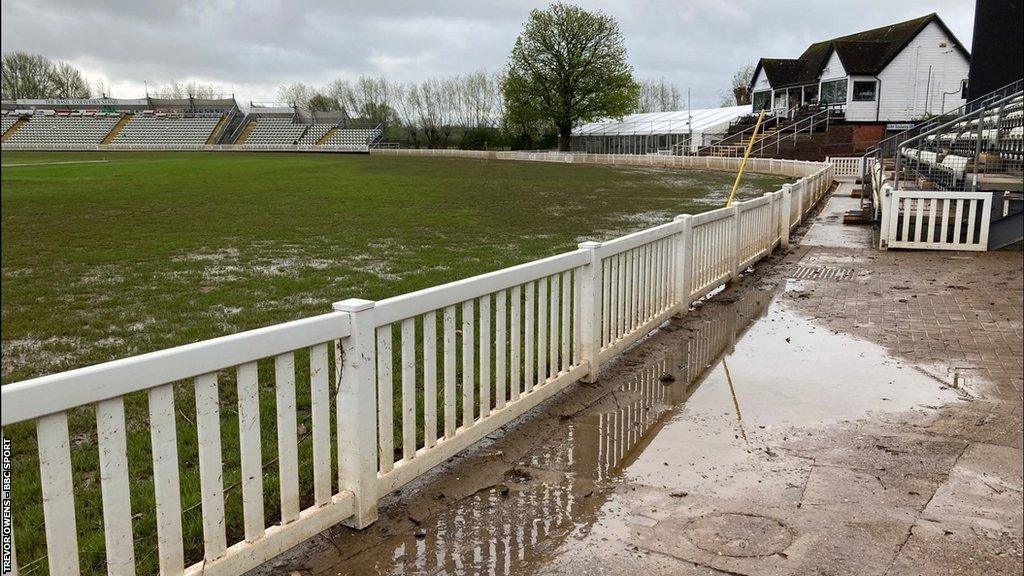 New Road, Worcester on 3 April 2024, after the seventh flood of the winter