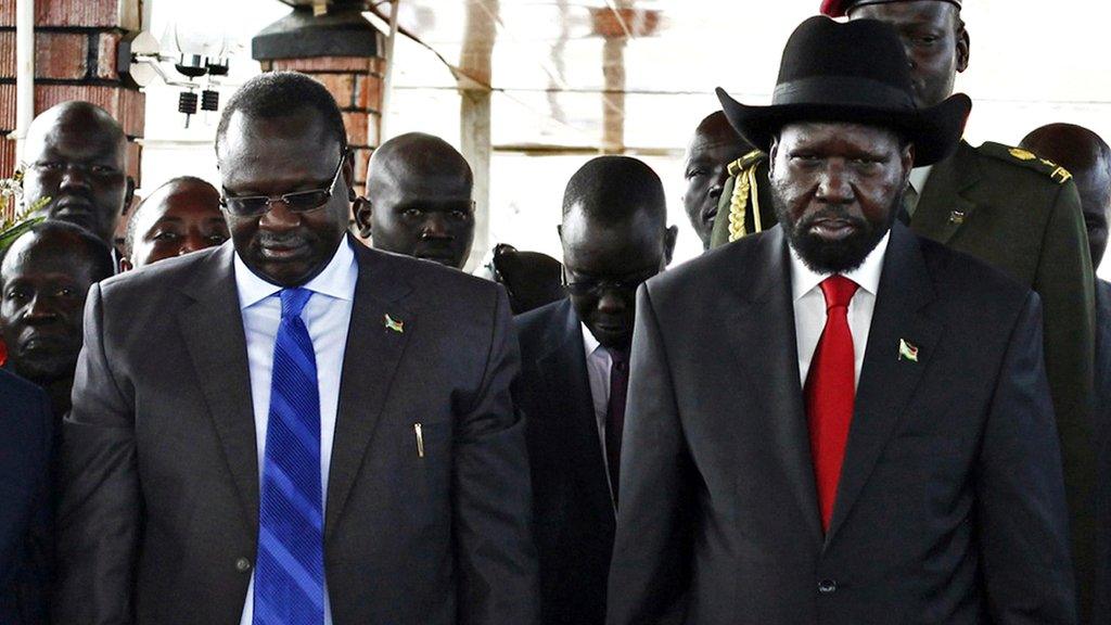 Riek Machar and Salva Kiir Mayardit