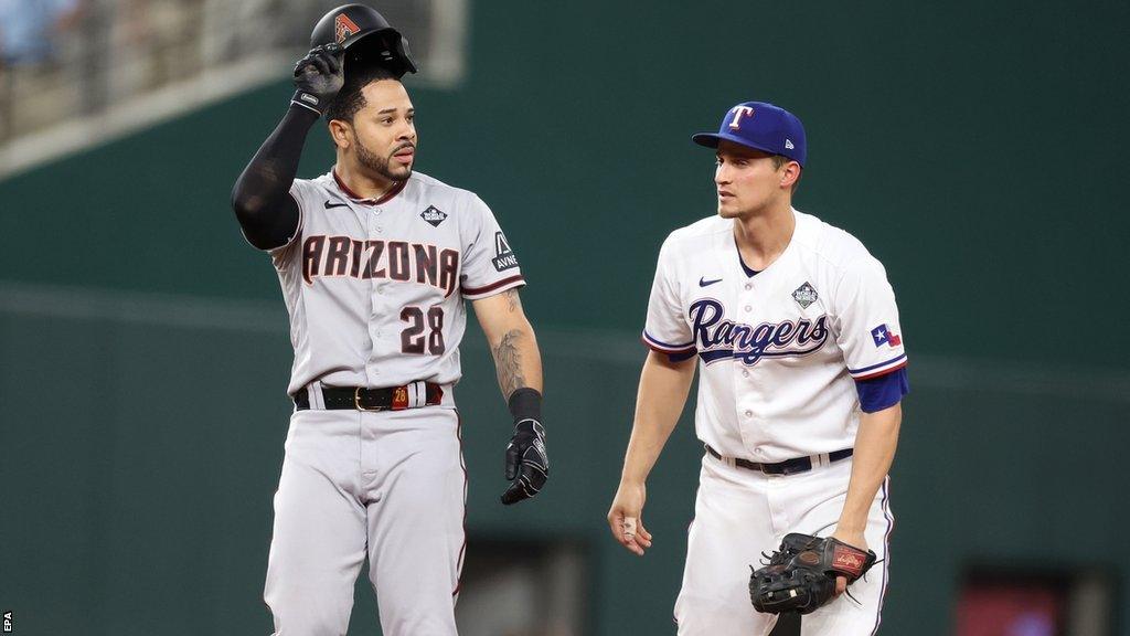 Arizona Diamondbacks' Tommy Pham and Texas Rangers' Corey Seager