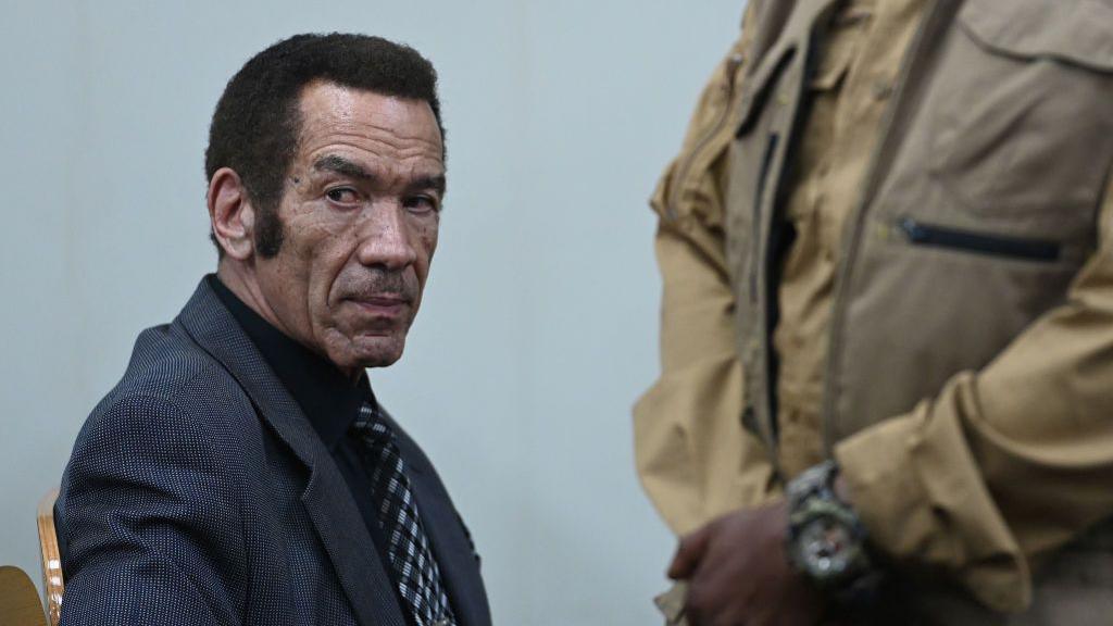 Former Botswana president Ian Khama sits in the Broadhurst Magistrate court in Gaborone on 13 September.