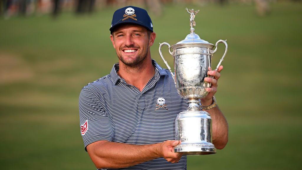 Bryson DeChambeau celebrating the 2024 US Open
