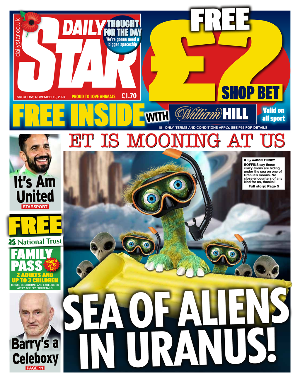 Daily Star: ET is mooning at us