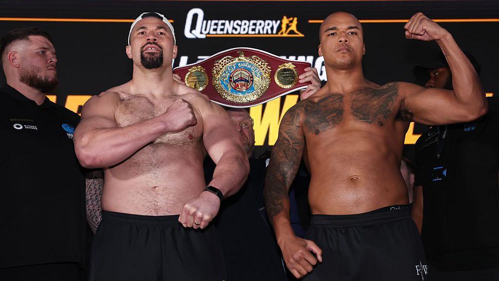 Joseph Parker and Fabio Wardley weigh-in in London
