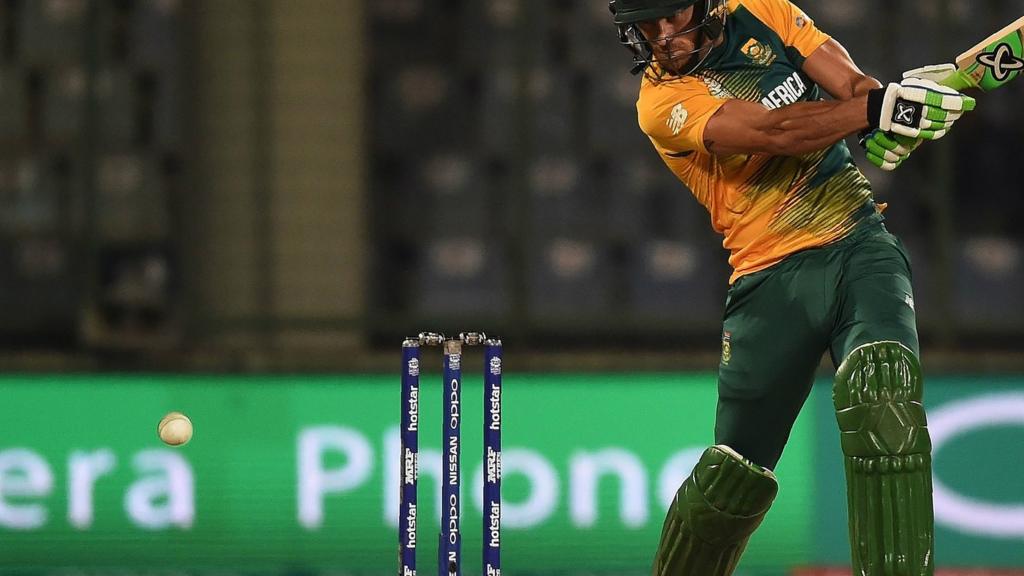 Faf du Plessis plays a shot