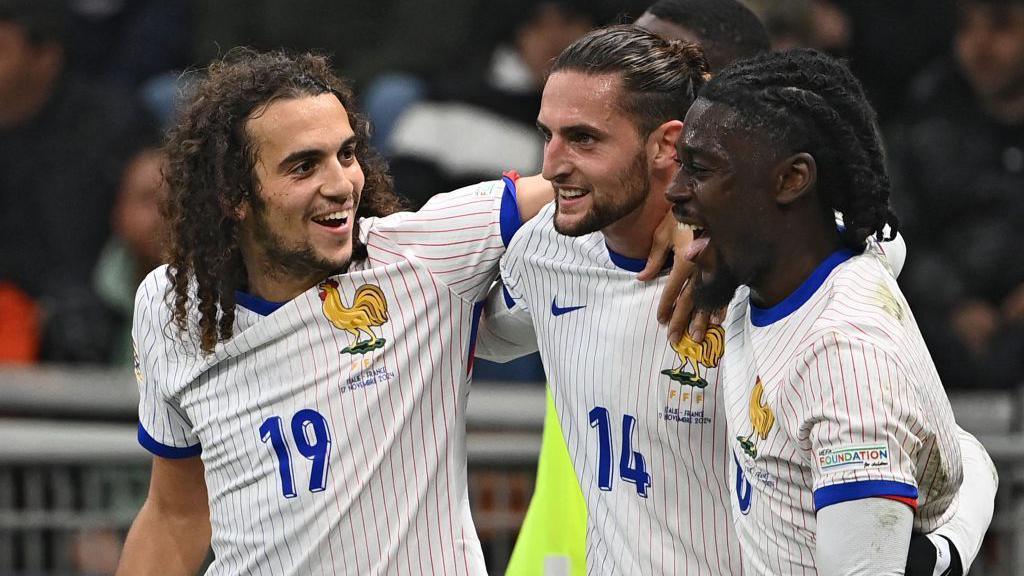 Adrien Rabiot celebrates